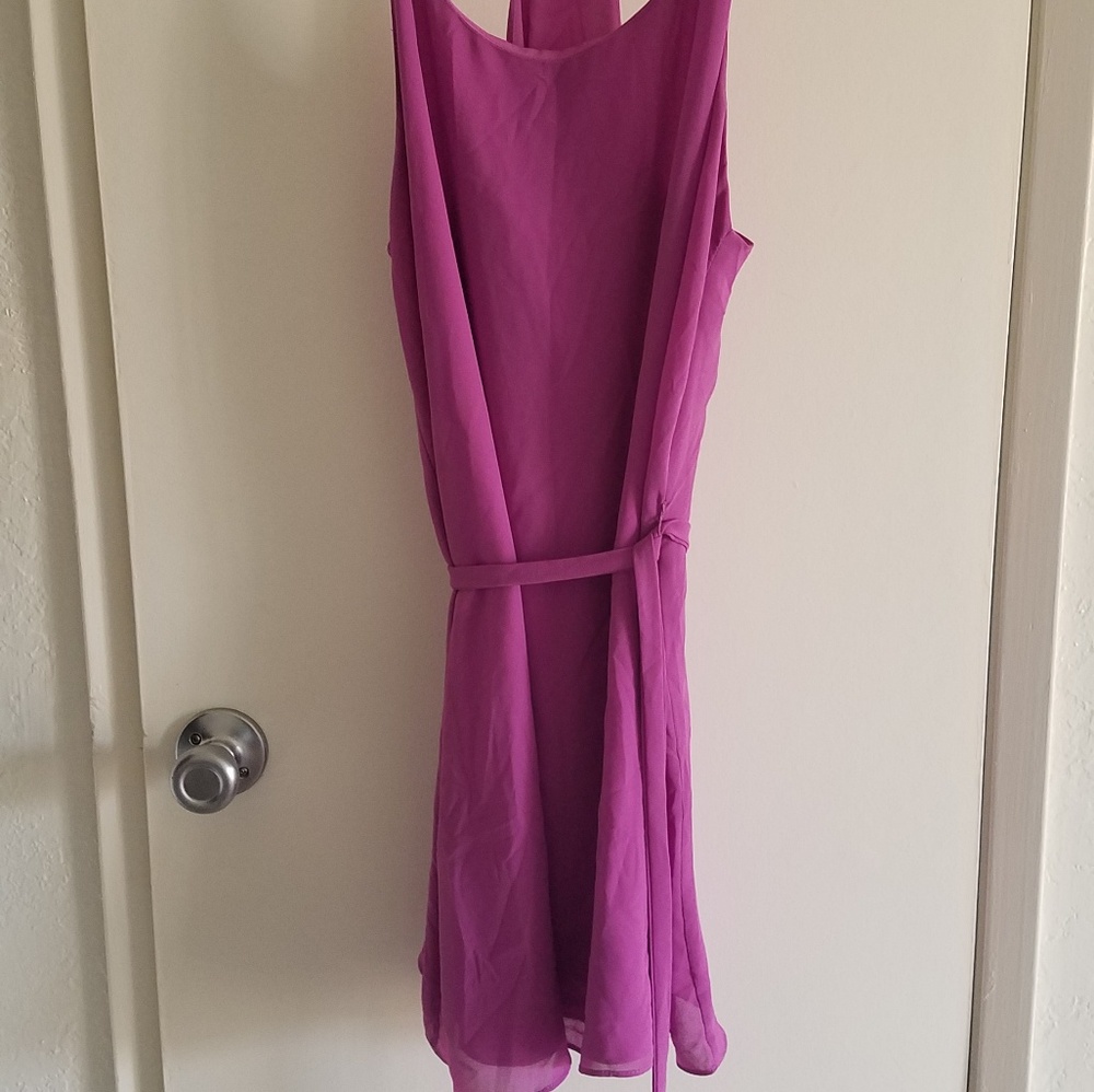 Summer flowy tank dress with tie.